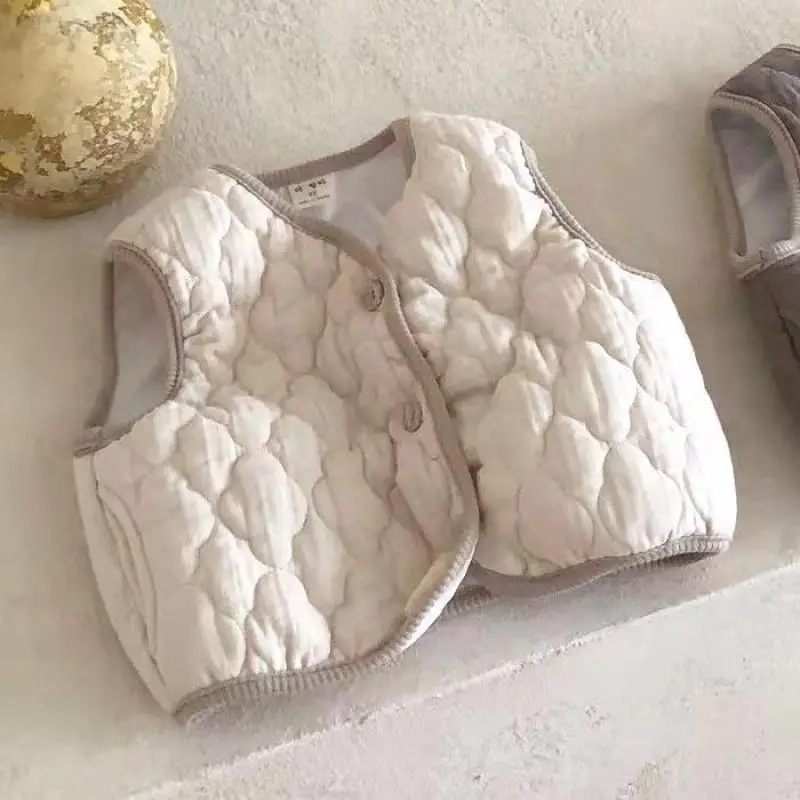 Winter Newborn Clothes Solid Color Vest Baby Girls Boys Thicken Warm Waistcoat Kid Outerwear Children Teens Cotton Jackets