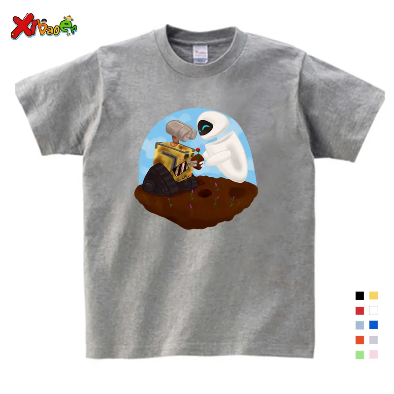Wall-E Eve/забавная футболка с изображением робота Homme Jollypeach, новая дышащая футболка детская футболка с короткими рукавами