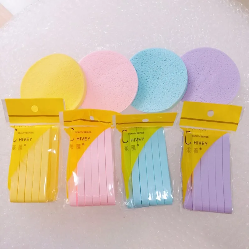 Compressed Makeup Puff Portable Compressed Facial Cleansing Sponge Compact Cosmetic Puff