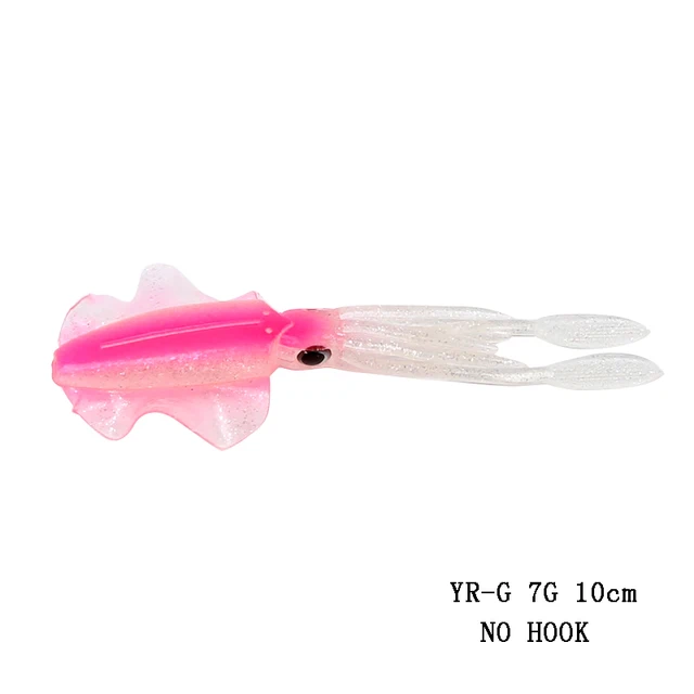 ORJD Trolling Lure Soft Squid Lure 7g 15g 20g 60g Luminous UV Squid Jig For Sea Fishing Boat Fishing Wobbler Bait For Snapper 1 PIECE 7G 10CM