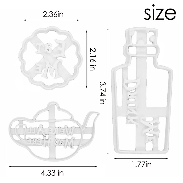 Eat Me Cookie Cutter Cookie Mold Cutter Handmade Biscuit Press Stamp Embosser Pasty Cake Sugar DIY Baking Tools Accessories 3PCS