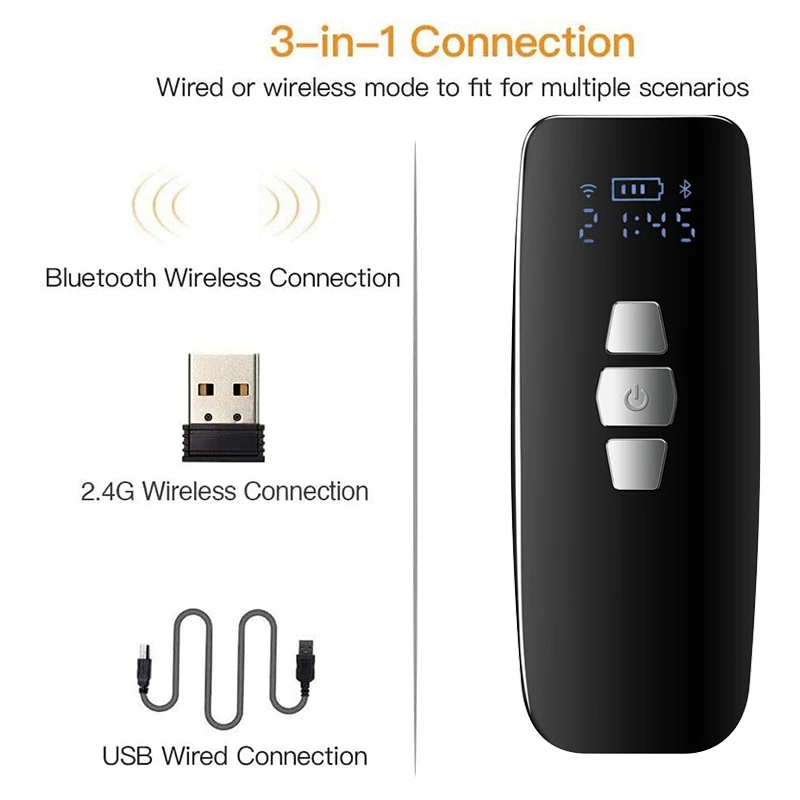 Bluetooth, sem fio, USB, 3-em-1 leitor de