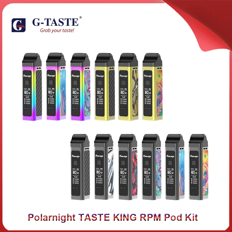 G-taste Polarnight TASTE KING RPM 80 Вт Pod Vape комплект 1500 мАч батарея 4,0 мл и 3,5 мл электронная сигарета картридж испаритель