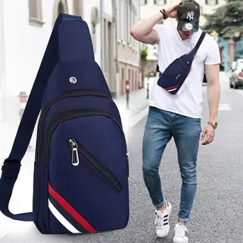 

Men Nylon Chest Bag Crossbody Bag Messenger Bag Fashionable Shoulder Bag Multifunctional Outdoor Travel Casual Bag