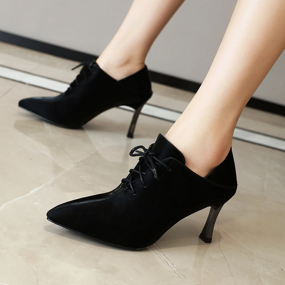 

Sarairis 2020 New Arrivals Pointed Toe Concise Pumps Woman Shoes Lace Up Thin High Heels Office&Career Shoes Women Pumps Female