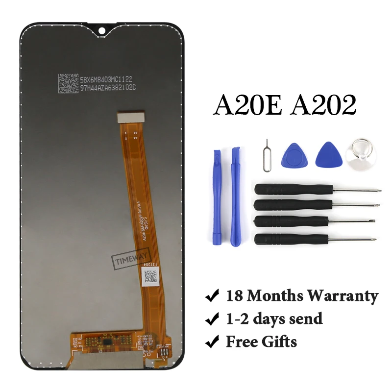 

100% test For Samsung A20E A202 lcd display OEM quality no dead pixel For Samsung A20E A202 lcd screen assambly replacement