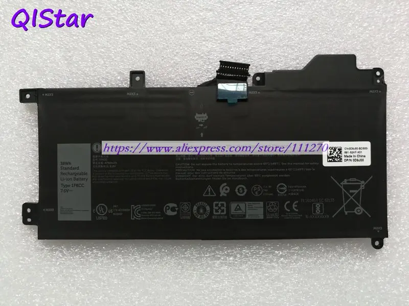 QISTAR 7,6 V 4750mAh подлинный 1FKCC 09NTKM Аккумулятор для ноутбука DELL