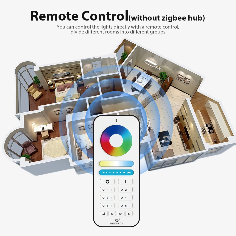 Умная Светодиодная лампа GLEDOPTO ZigBee 2 упаковки изменение цвета RGBCCT E27 E26 6 Вт
