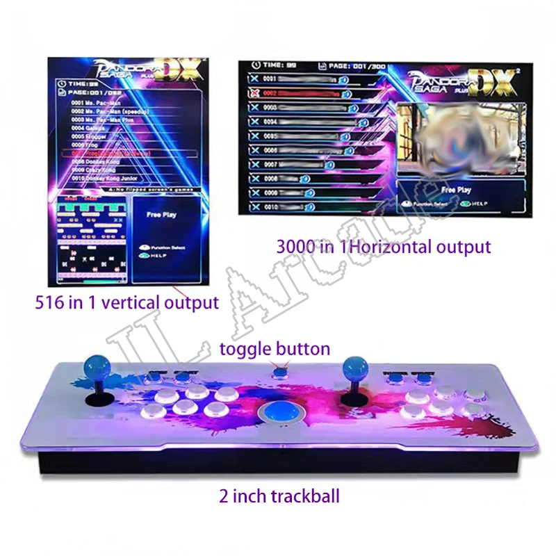 Arcade Pandora Console Game 516/3000 in 1 Trackball Joystick Controller