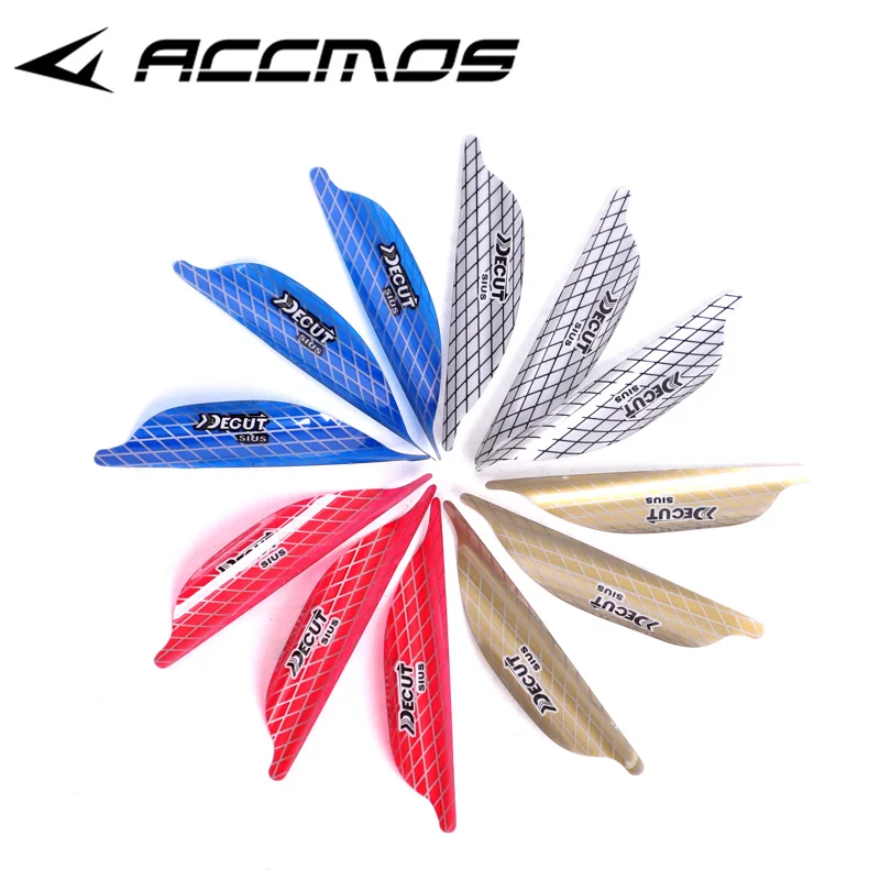 

50pcs 1.56" 1.75" 2" New Archery Spin Vanes Spiral Feather RW DIY Arrow Archery With sticker Tape Archery Arrow Accessories