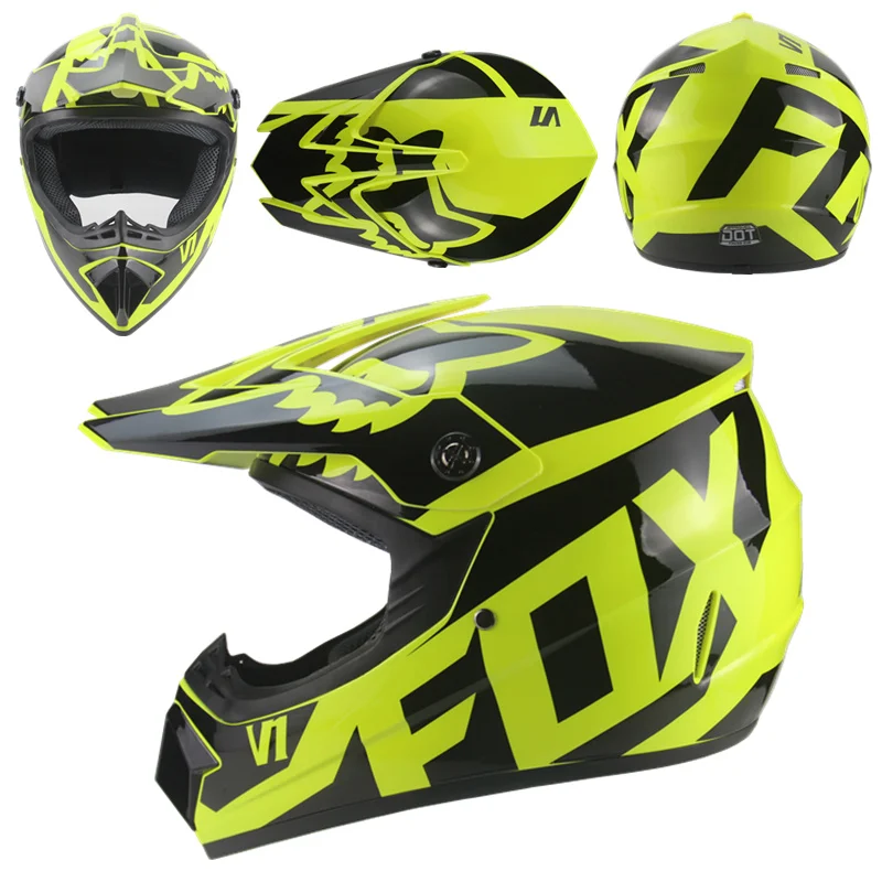 black yellow Мотоциклетный взрослый шлем для мотокросса внедорожный шлем ATV Dirt bike горные MTB DH гоночный шлем кросс шлем capacetes - Цвет: black yellow
