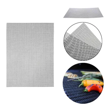 

40 * 30CM BBQ Mat BBQ Grid Mat Glass Fiber Baking Mat Non-stick Heat-resistant Grill Grid Mat Pizza Barbecue Mat