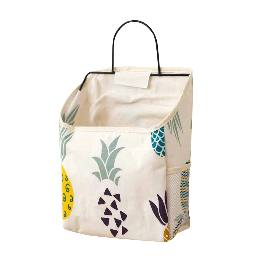 Настенный Подвесной для хранения держатель сумки сумка большой емкости Органайзер прочный подвесной органайзер для ювелирных изделий с крюком - Цвет: Pineapple