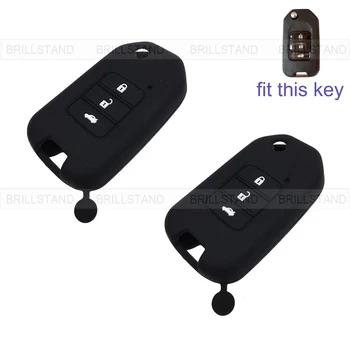 

2pcs 3 Button Silicone Car Remote Key Fob Silica Gel Holder Case Cover for Honda Series Black