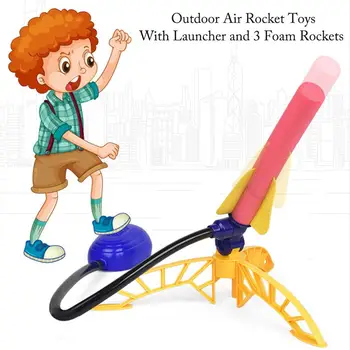 

Air Pressure Rocket Outdoor Rocket Toys Gift With Launcher EVA 3 Foam Rockets For Boys EVA Girls Air Pressure Rocket