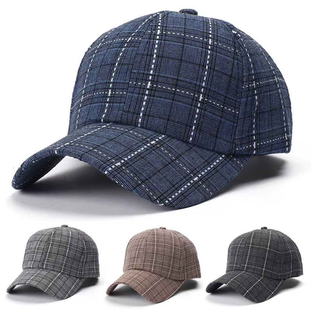 Унисекс Хлопок яркая бейсболка женщин SnapbackAdjustable открытый хлопок высокое качество шапки в клетку Регулируемый HatZ425