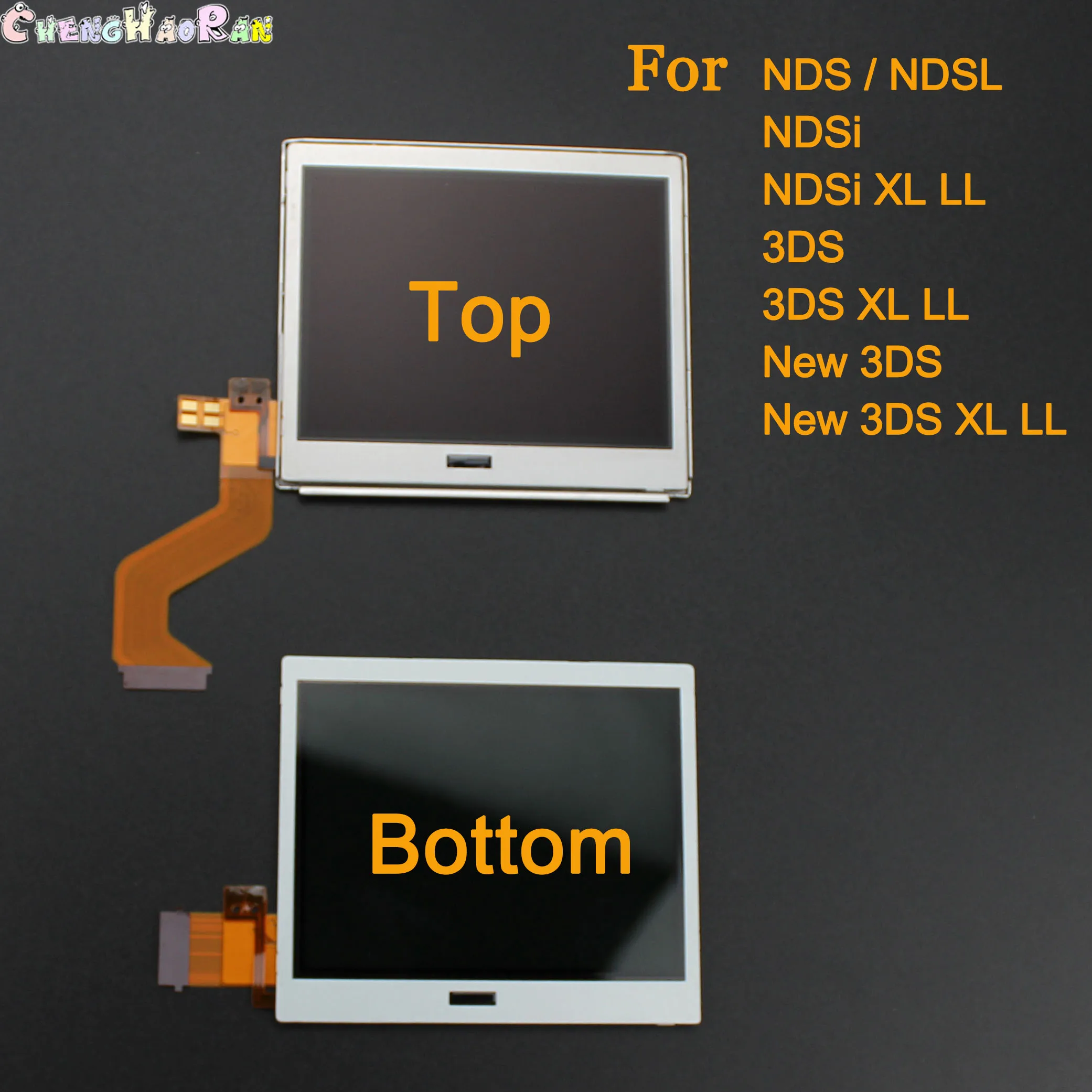 1pcs Top Upper & Bottom Lower LCD Display Screen Replacement for