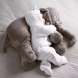 Elefante de peluche de juguete para bebé, cojín para dormir, almohada suave, muñeco de elefante, compañero de juegos recién nacido, regalo de cumpleaños para niños, 80cm