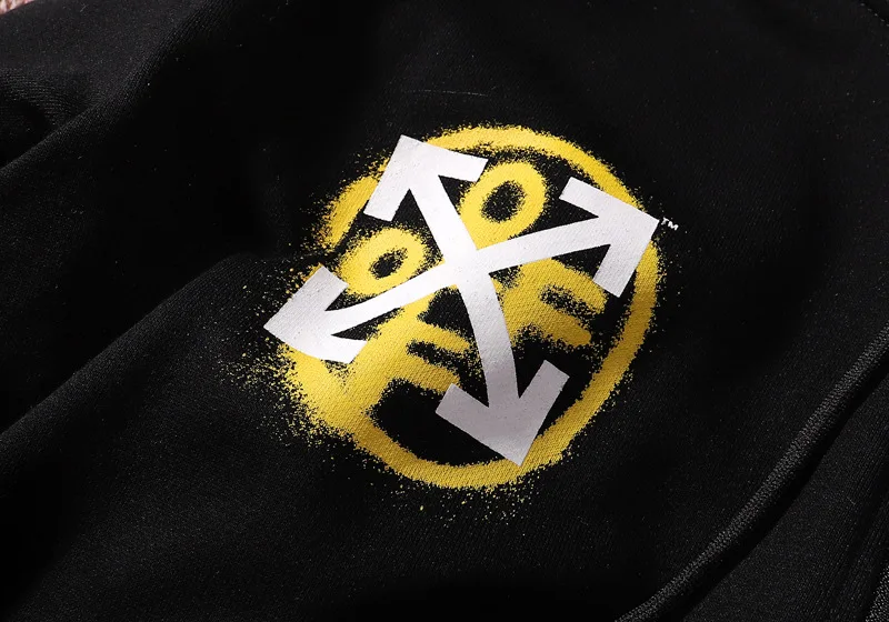 19ss OFF WHITE splash ink arrow с капюшоном Осенняя зимняя мужская толстовка с капюшоном Одежда Женская толстовка