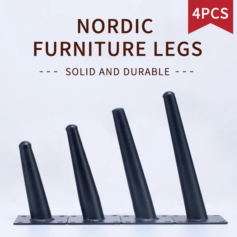 4pcs Metal Legs For Furniture Sofa Bed TV Dressers Kitchen Cabinet Coffee Table Feet Fittings chair legs pad | Мебель