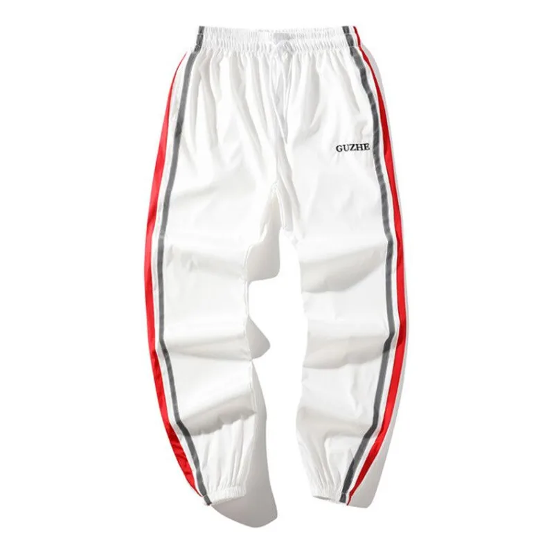 Men's casual pants autumn and winter new striped elastic casual pants lovers beam pants young people trend men's clothing