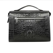 

LINSHE crocodile Men's bags Genuine leather Single shoulder bag Male inclined shoulder bag A briefcase business leisure