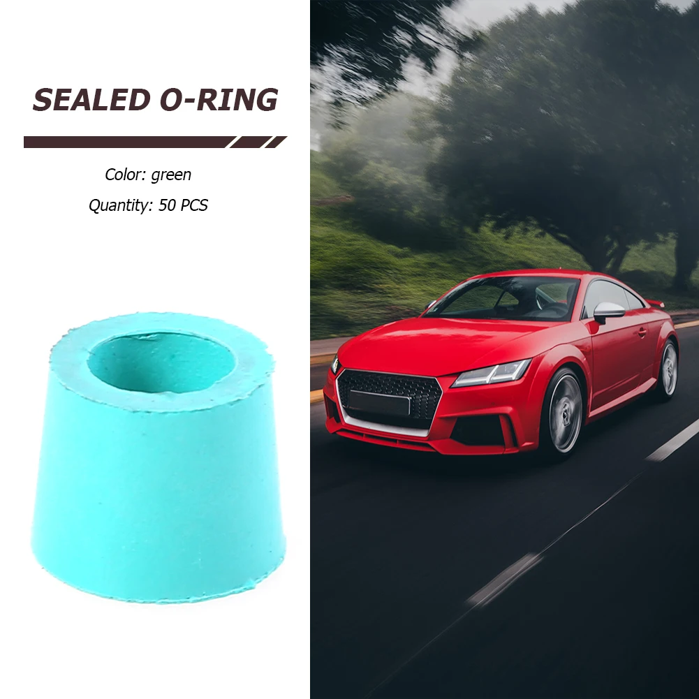 50pcs A/C 1/4 inch Charging Hose Manifold Repair Sealing O-ring Replacement HVAC Rubber Gasket Green