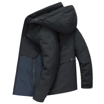 

2020 New Brand 90% White Goose Down Jacket Men's Autumn Winter Short Style Stand-up Collar Hooded Down Coat Male Outerwear