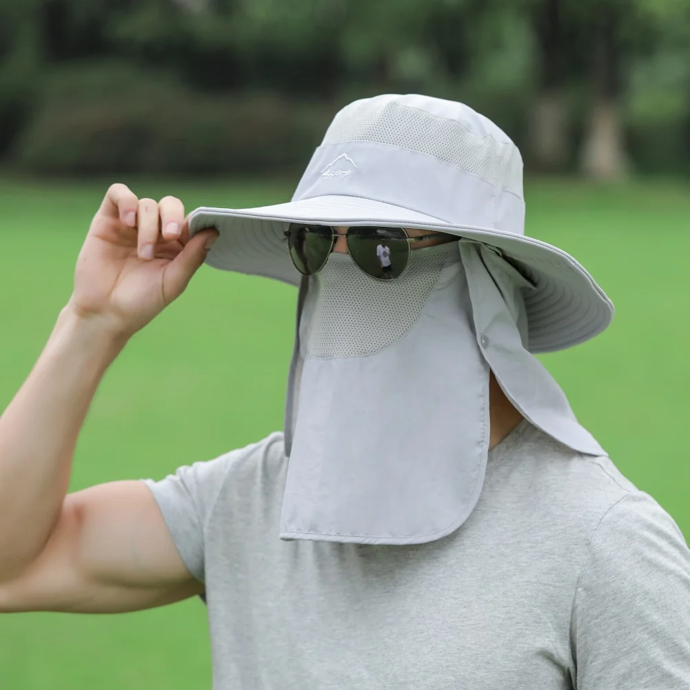 Balight Summer Sun Hats For Men Large Bucket Hat Foldable Breathable Anti UV Sun-proof Hiking Fishing Male Designer Hat Cap