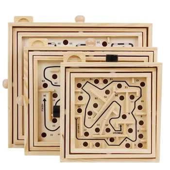 

Montessori 3D Maze Ball Games Knob Wooden Labyrinth Toys Children Educational Toy Handcrafted Puzzles Rolling Beads Kid Boy Gift