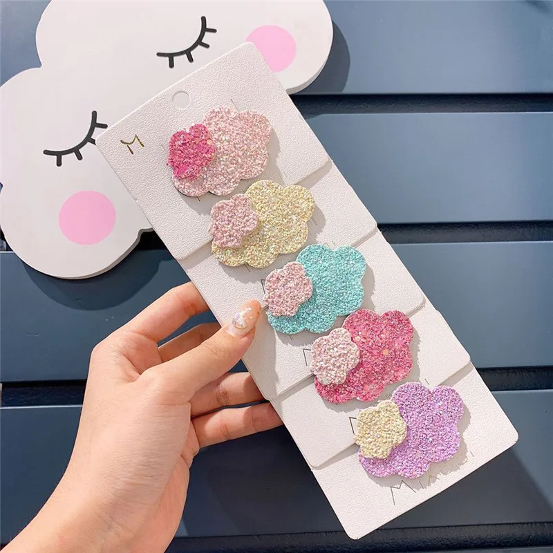 

New Sequins Candy Cartoon Cloud Hair Clip Cute Kids Children Girl BB Clip Hairpins Sweet Headwear Hair Ornament Hair Accessories