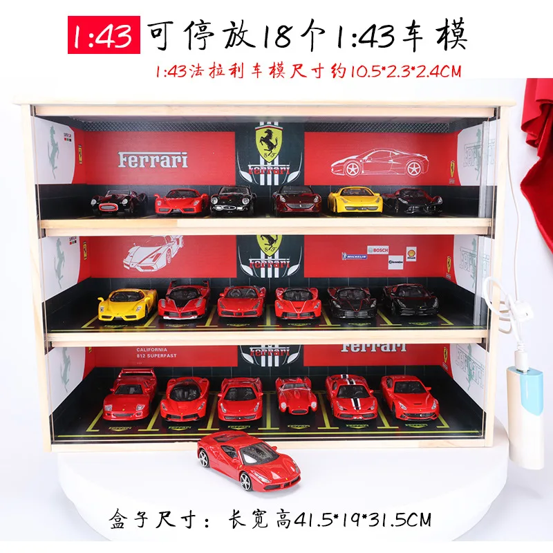 

1: Car Model Storage Cabinets Parking Lot Model Display Box Alloy Toy Car Model Set Storage Box