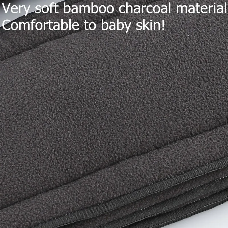 5pcs Reusable Bamboo Wood Charcoal Inserts Baby Doll Luier Mat Nappy Add Changing Liners 4 Layers Each Insert Wholesale