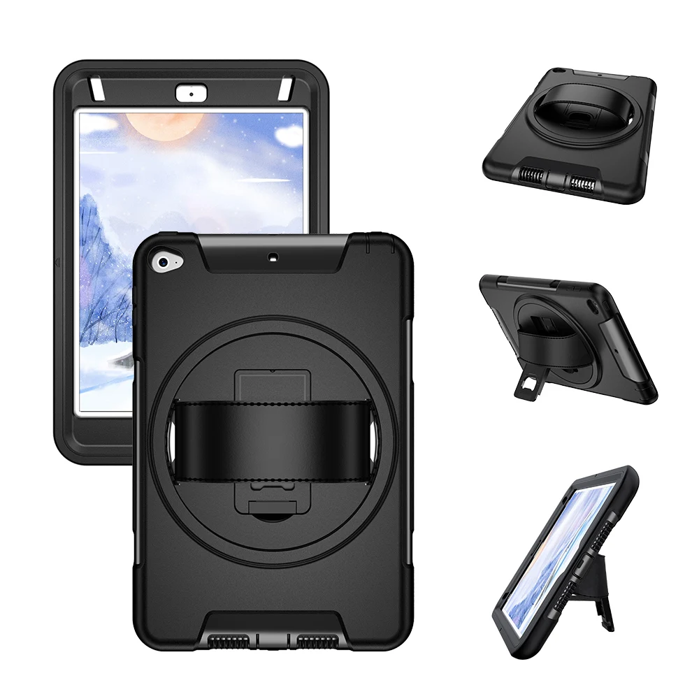 

7.9'' Case For iPad mini 4 mini 5 Tablet with Rotation Stand Hand Strap Mini5 2019 A1432 A1454 Shockproof Protective Cover FTL01