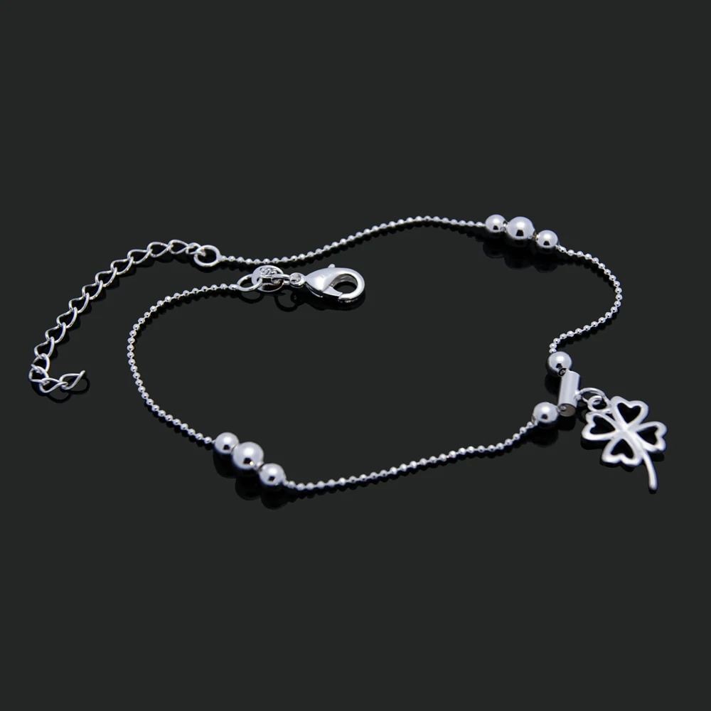 925 Sterling Ladies Silver Anklets Bracelet Chain for Women leaves Pendant Foot Jewelry Package Mail