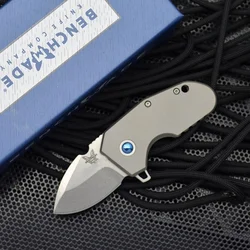 Bench made – Mini couteau pliant, manche en alliage de titane, lame M390, haute dureté, couteaux de poche d'extérieur, outil de défense EDC, 756 