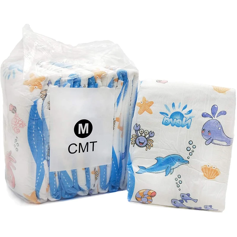 

ABDL Adult Baby Diaper Cute Printed Patterns Elastic Waistline Diaper DDLG Adult Baby Diaper High Absorption 4000ML Diapers