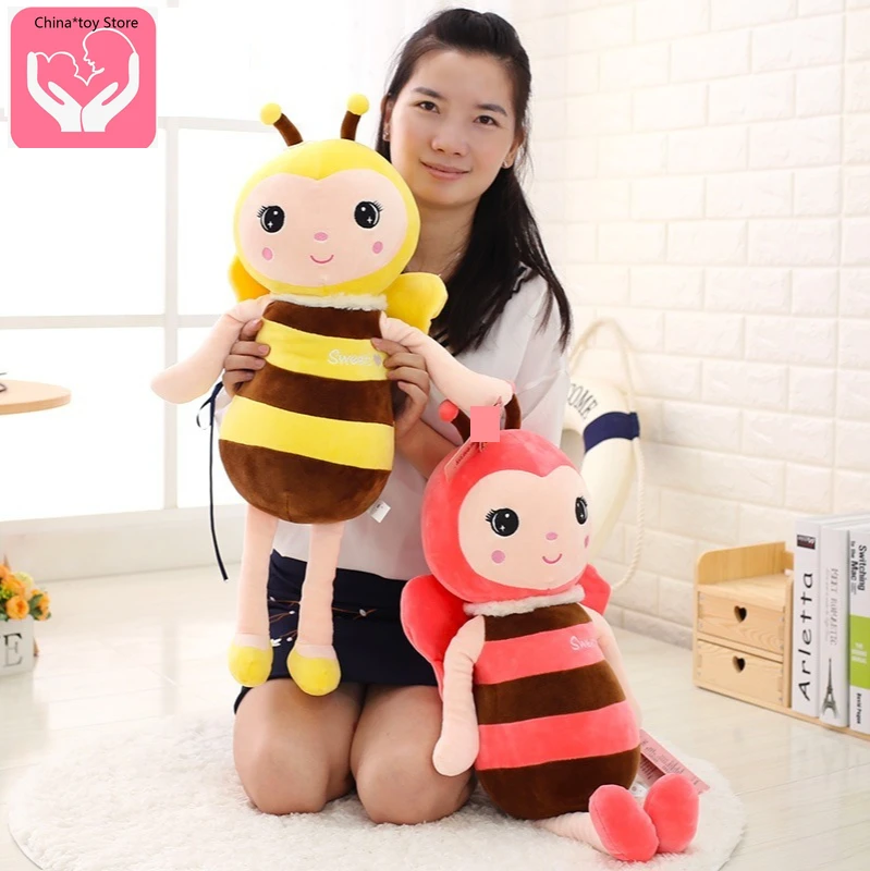 New Soft Little Bee Doll Doll Pillow Girl Child Princess Hugging Sleeping Doll Plush Toy Girl Plush  PP Cotton eva cloud toddler child beach sandals pillow slipper boy girl indoor soft shower shoe platform sole kids outdoor summer slides