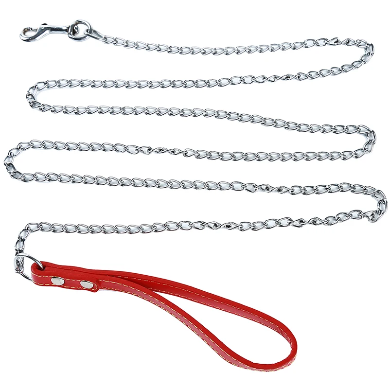 Bite Proof Heavy Duty Chain Dog Leash Pet Metal Lead Handle Trigger Hook Pet Training Collar Leash Necklace Dog Product dog collars engraved	