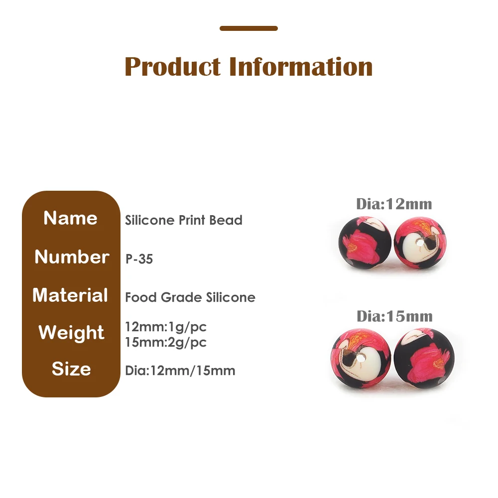 Chenkai 50PCS 15mm Red Ball Print Silicone Beads Baby Round Shaped Bead Teething BPA Free DIY Sensory Chewing Toys Accessories 43 Hfade2cfacfd743ba8ed7cfee6453eceaS