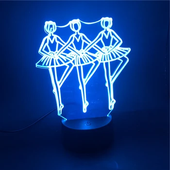 

3D Lamp Ballet The Alarm Clock Base Atmosphere Bluetooth Control Phone App Control Battery Powered Usb Led Night Light Lamp
