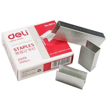 Deli Thick Staples 0014 Office Financial Binding Staples Heavy Duty Stapler for Can Nail 210 Page