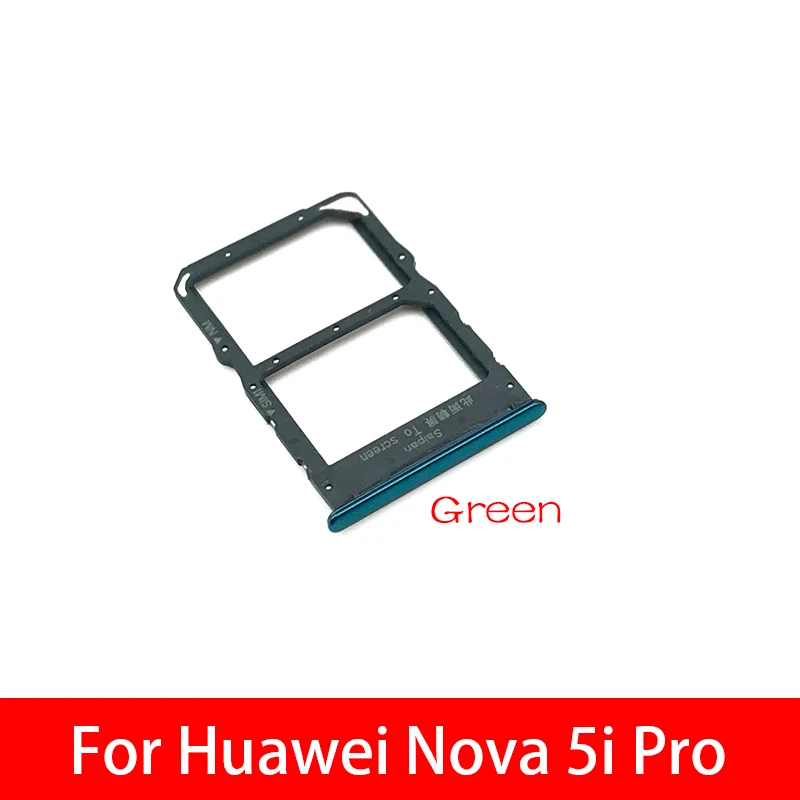 5 шт./лот лоток для sim-карты адаптер держателя слота аксессуары для huawei Nova 5i Pro - Цвет: Зеленый