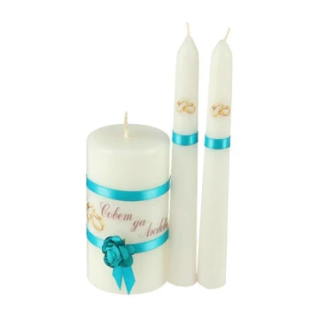 

A set of candles "advice Yes love with a rose" turquoise: parent candles 1,8 x home 5, 25548