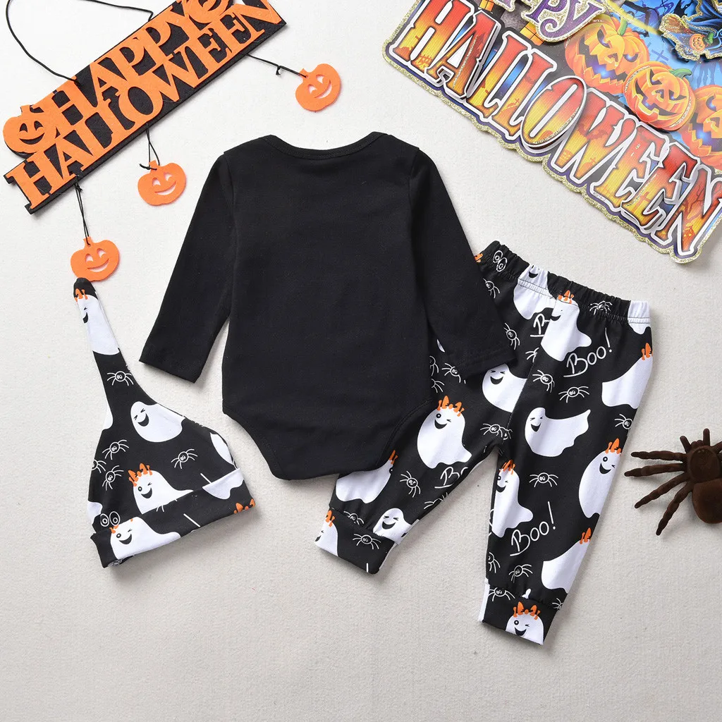Newborn Infant Baby Boys Girls Halloween Ghost Romper Jumpsuit Pants Cap Costume dropshiping vetement enfant fille 2020 Dropship