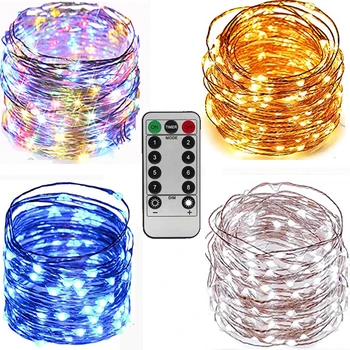 

Festive outdoor copper string light 5M 10M 20M 30M remote control timing battery/USB garden light for party Christmas decoration