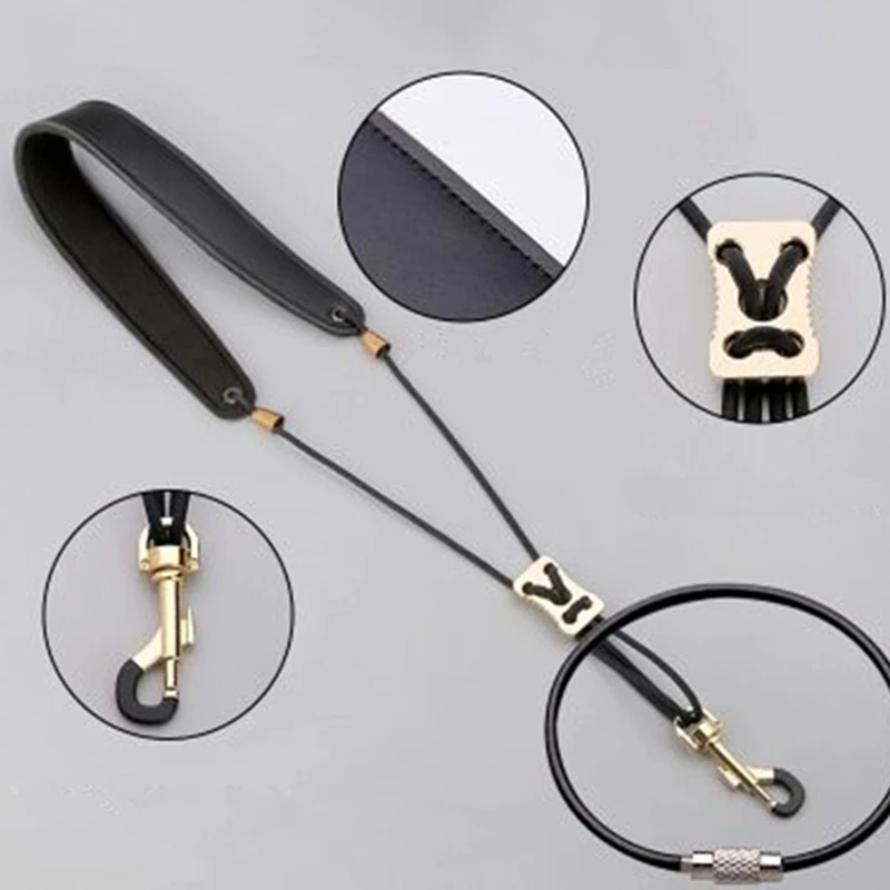 Adjustable Saxophone Shoulder Strap Leather Neck Strap Hang Neck Shoulder Alto Tenor Strap Shoulder Student Musical Accessories