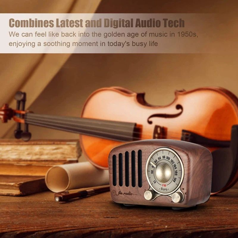 Vintage Radio Retro Bluetooth Speaker - Walnut