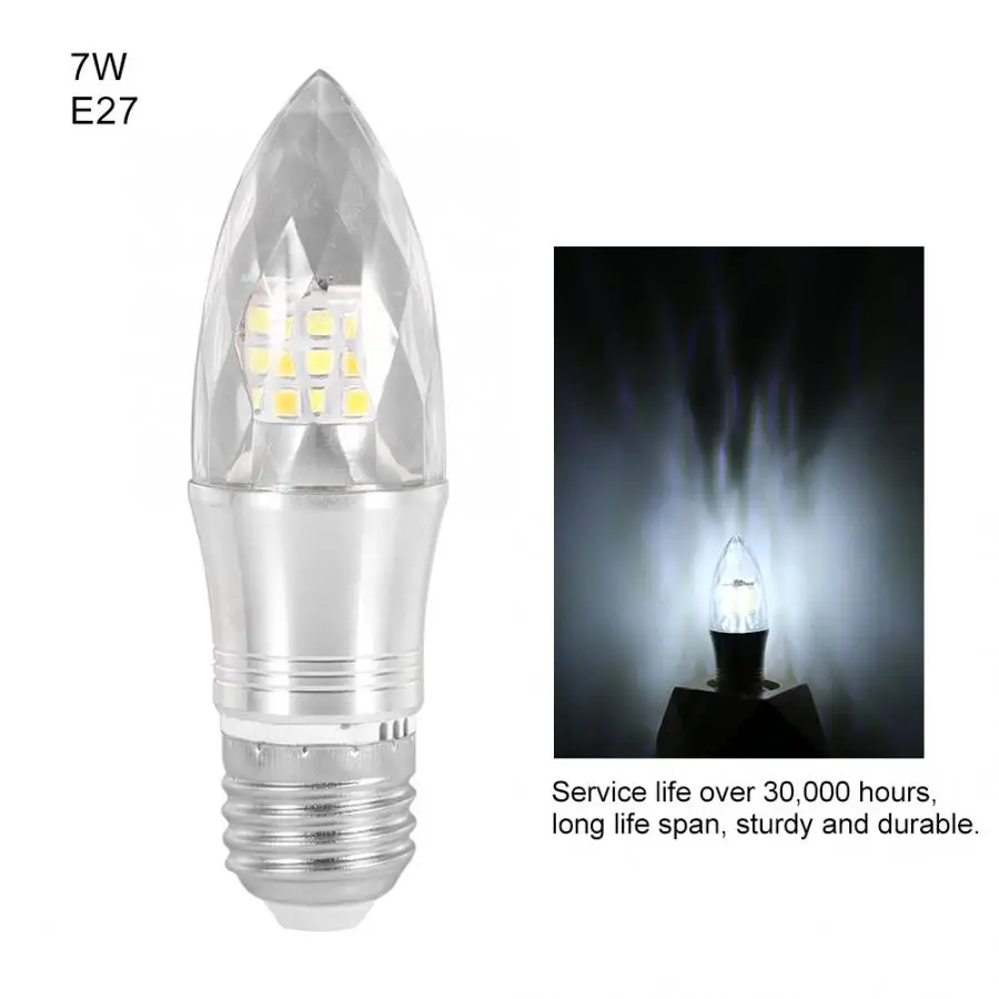Светодиодный лампы 7 Вт светодиодный потолочный светильник лампочка Высокая яркость для магазин-лобби отеля Гостиная E27 AC85-265V серебро