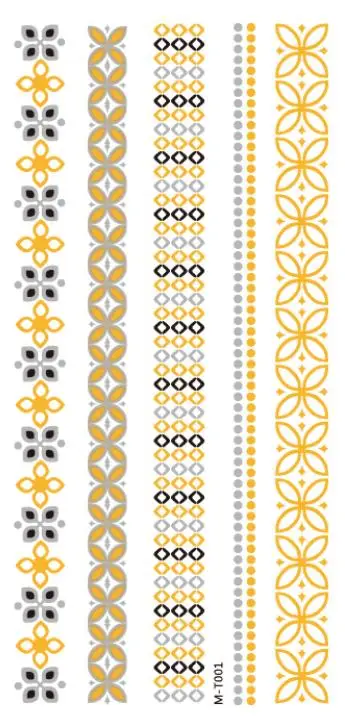 Temporary Tatoo Fake Tattoo Sticker Line Flower Tatouage Flash Gold Silver Tatto Leg Waterproof Tattoos Stickers For Women Girl